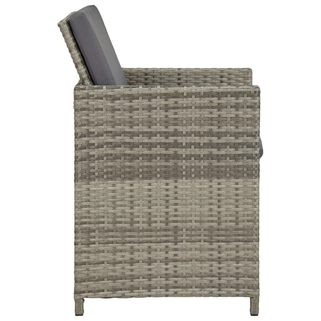 Set da Pranzo per Giardino 3 pz con Cuscini Grigio 3094303