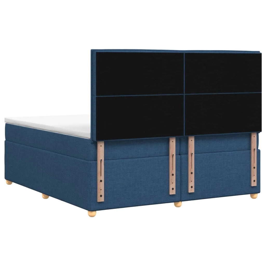 Letto box spring con materasso Blu 200 x 200 cm Tessuto 3455440