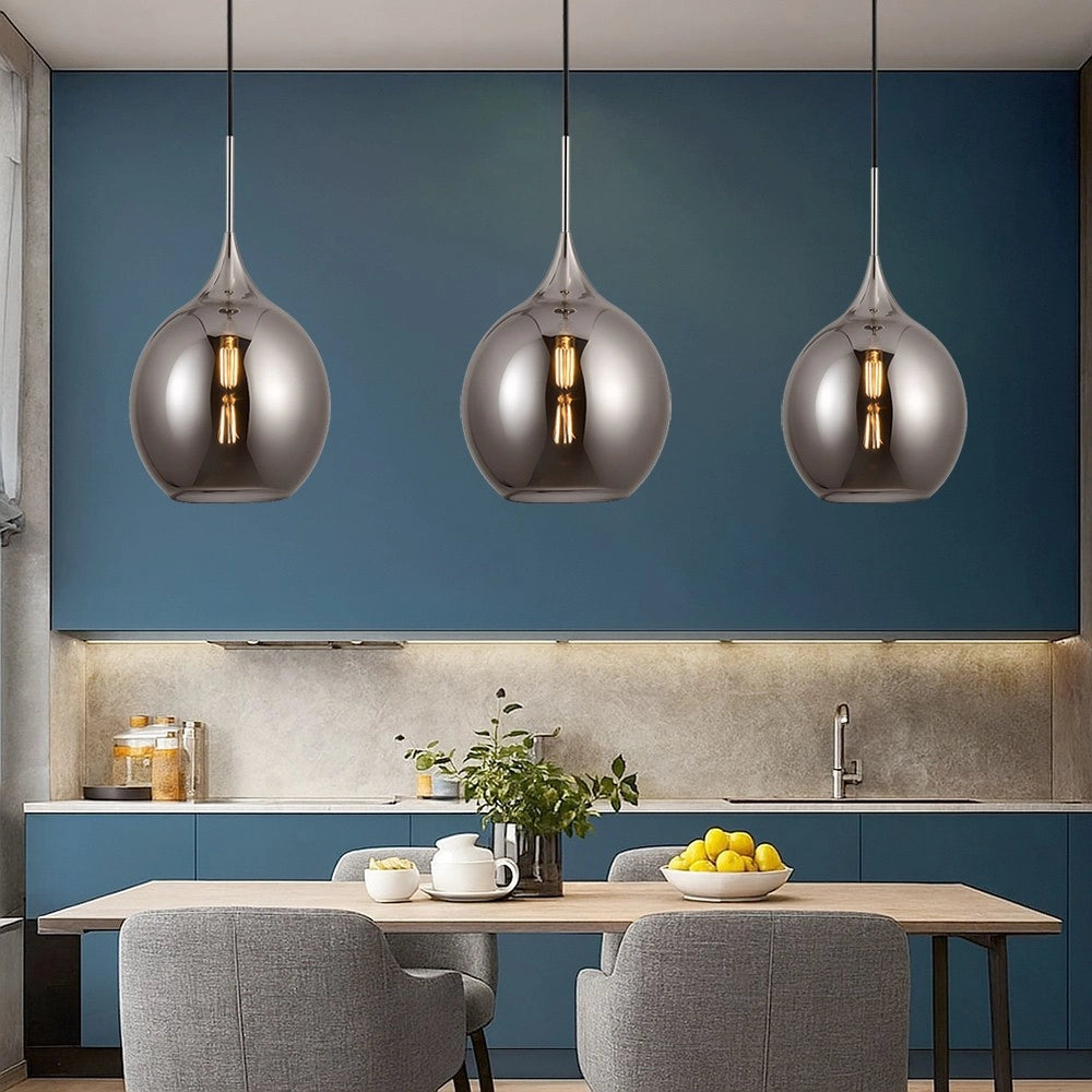 Trade Shop - Lampadario A Sospensione Decorativa In Metallo Con Sfera In Vetro Attacco E27 Ip20 A72 -