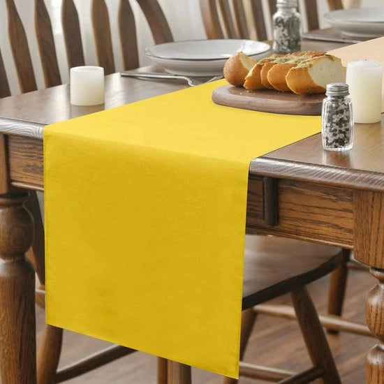 Tavolo da pranzo moderno, lavabile, tessuto di lino, tavolo da pranzo, impermeabile all'acqua, tavolo da pranzo per sala da pranzo, festa, decorazione per vacanze (giallo, 40 x 240 cm)