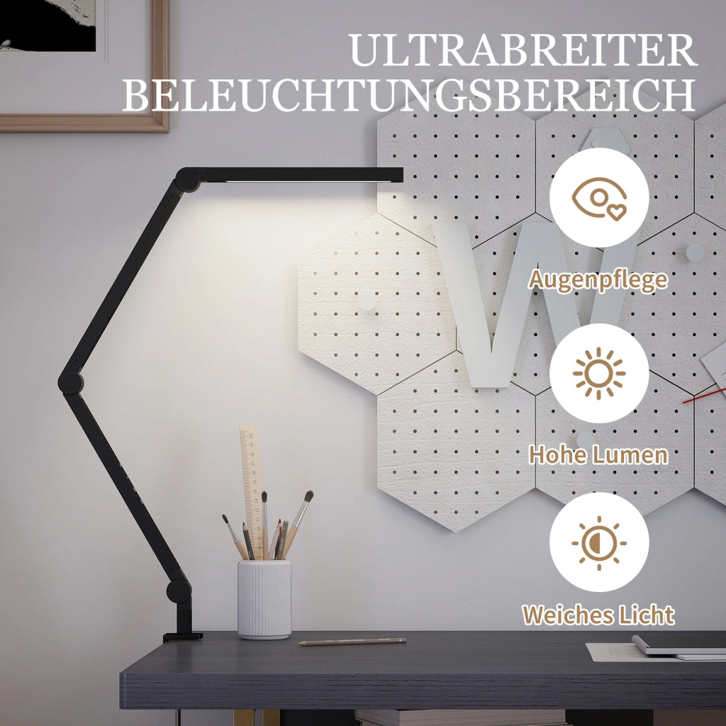 Lampada da Scrivania Regolabile a LED con Morsetto ¨C Minimal ¨C 96 LED Nero