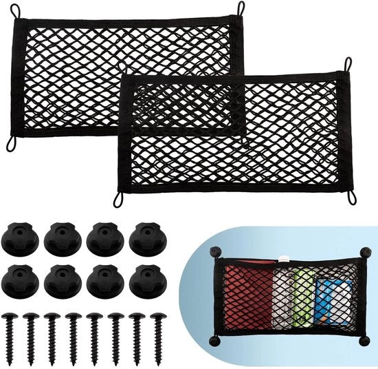 Set di sostegni per bagagliaio elastici - Spazia risparmio - Set a 2 pezzi - Di alta qualità - 55 x 25 cm