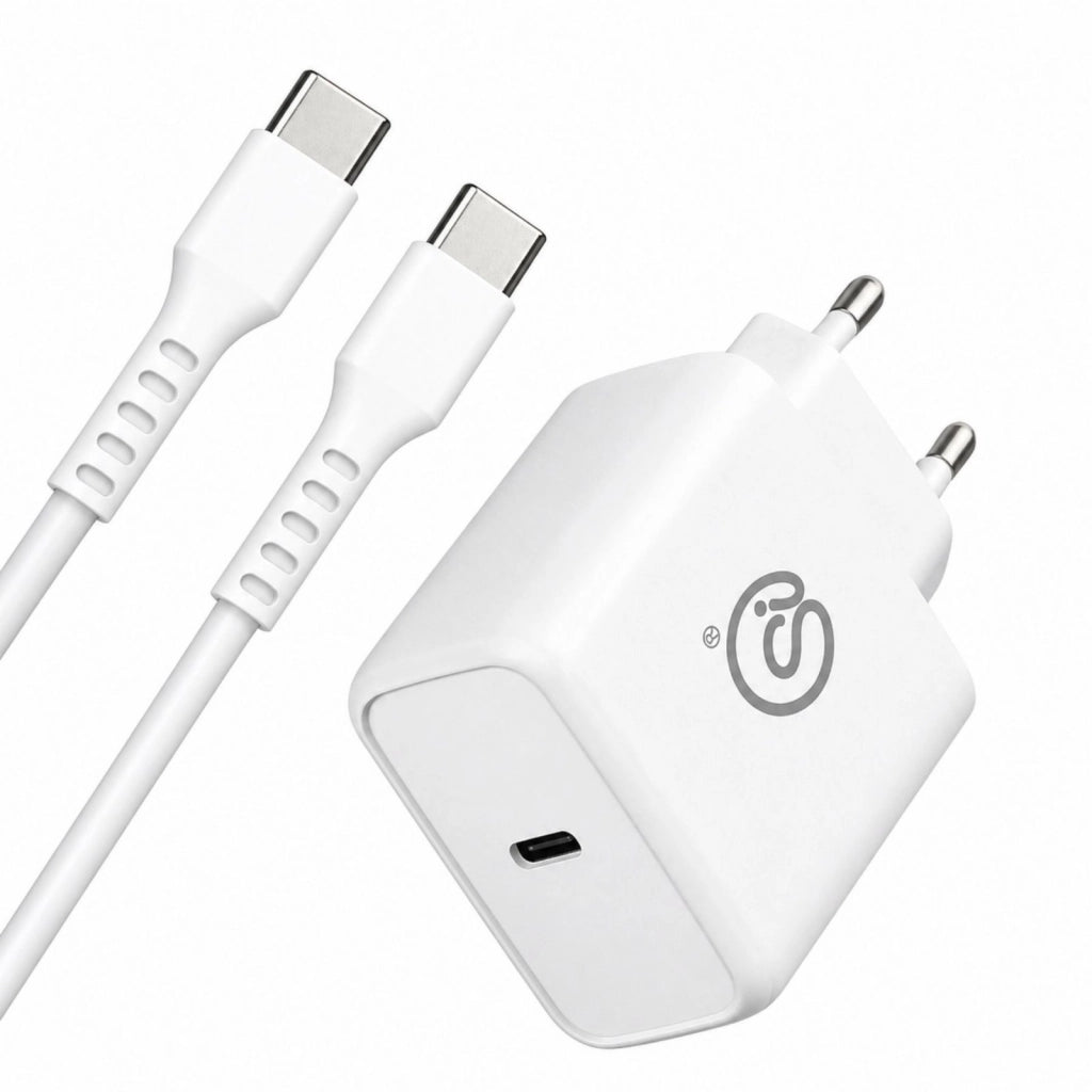 Caricatore USB-C 65W PD3.0, Alimentatore Rete EU con cavo USB-C 1M