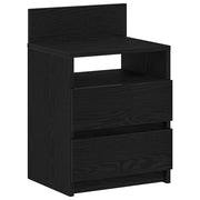 Comodino | Armadio da Notte | Mobiletto da notte con 2 Cassetti Nero 40x33x60 cm