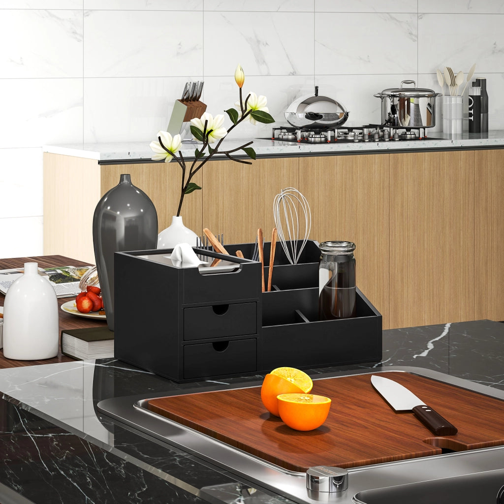 Scrivania con Cassetti ¨C Zephmum ¨C Nero Bamb¨´ 90x50x