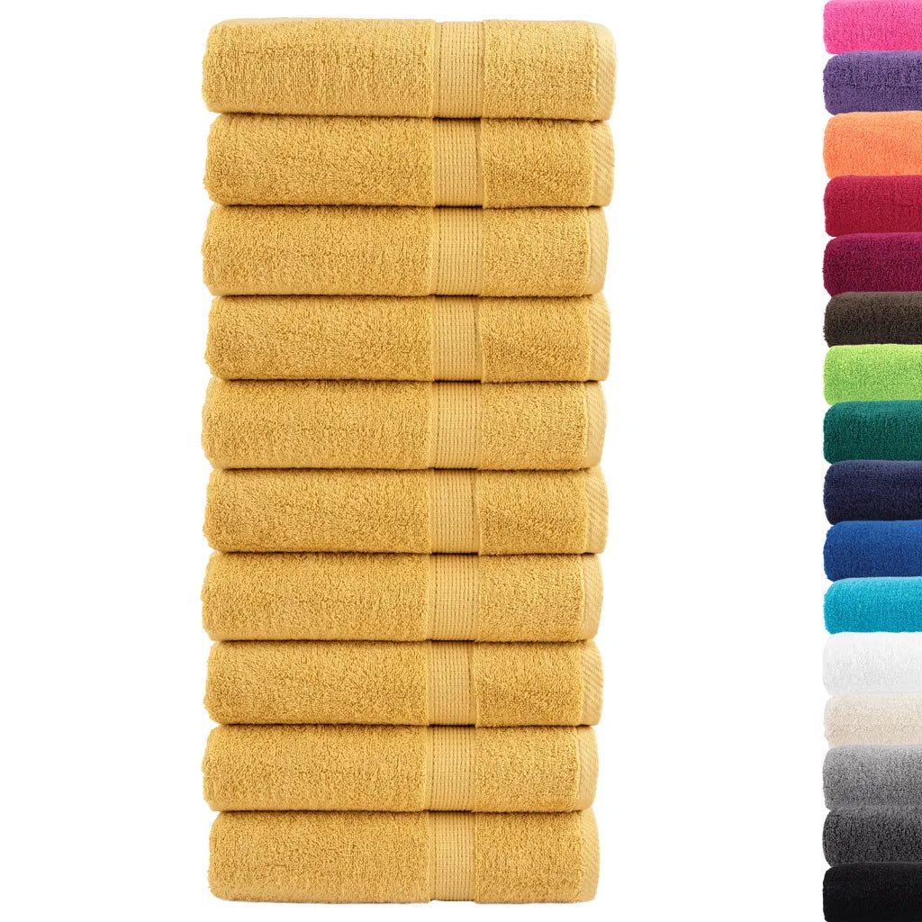 Asciugamani da doccia premium SOLUND 10 pezzi Oro 70x140 cm 600 g/m2