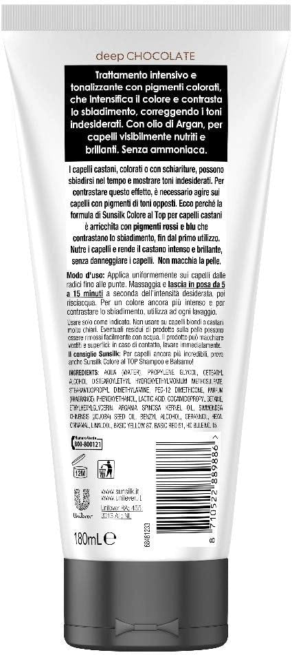 SUNSILK TRATTAMENTO TONALIZZANTE COLORE AL TOP 180 ML DEEP CHOCOLATE