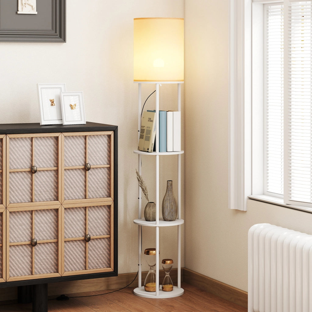 Appendiabiti con scaffale e lampada ¨C zephmum ¨C bianco