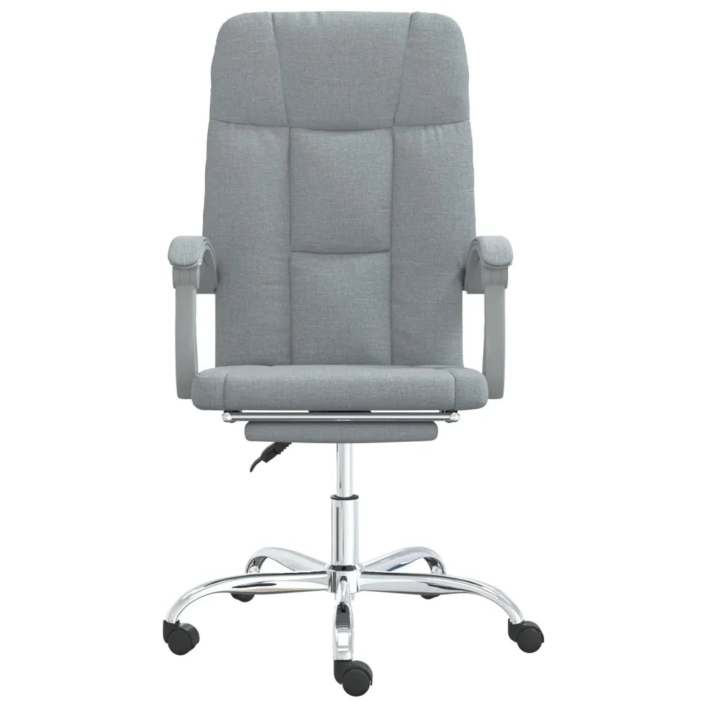Poltrona da Ufficio Reclinabile Grigio Chiaro in Tessuto 349637