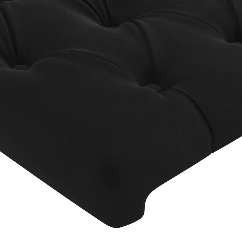 Testiera ad Orecchio-Testata con Orecchie Nera 83x16x118/128 cm in Velluto 902845