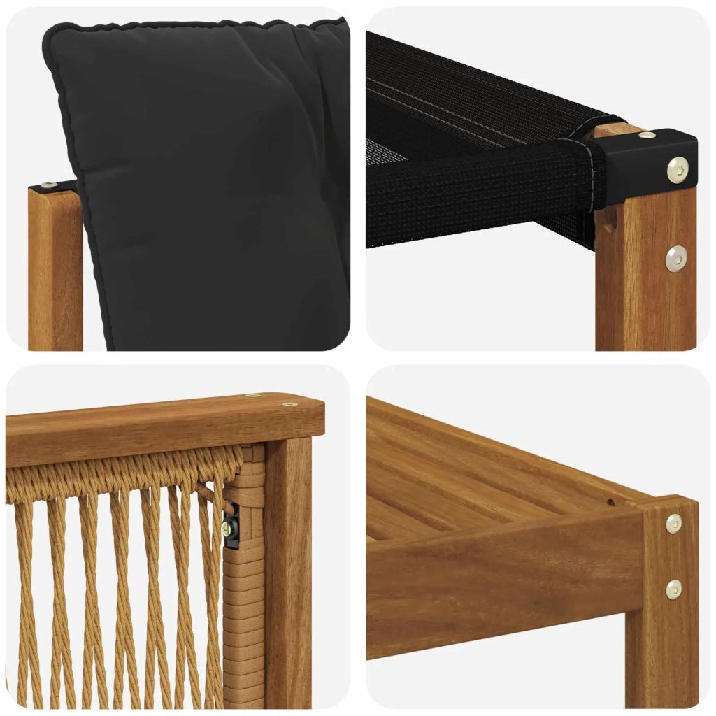Set di divani da esterno con cuscino 6 pcs Naturale e Nero 3381908