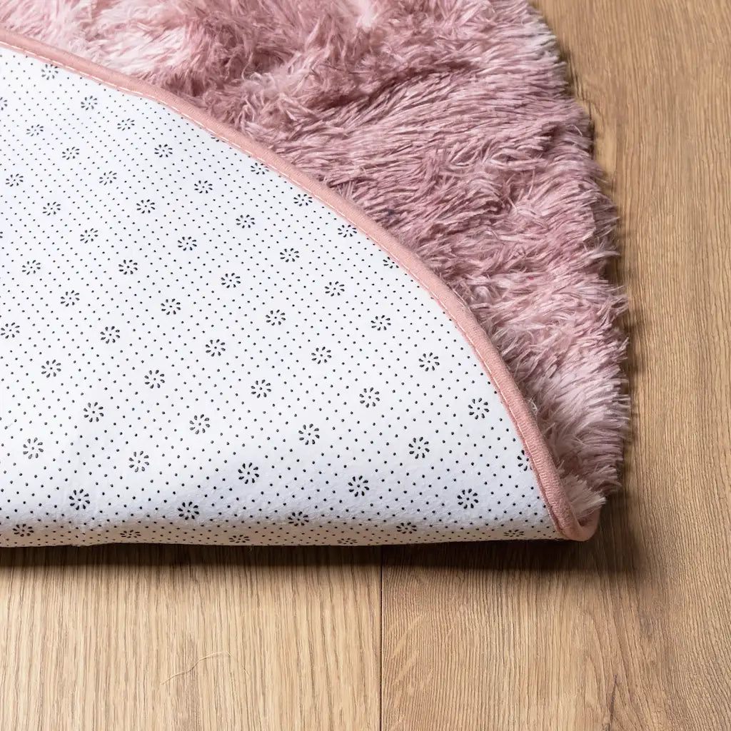 Tappeto del soggiorno | Tappeto Shaggy a Pelo Lungo NAVARRA Rosa Antico 100x100cm