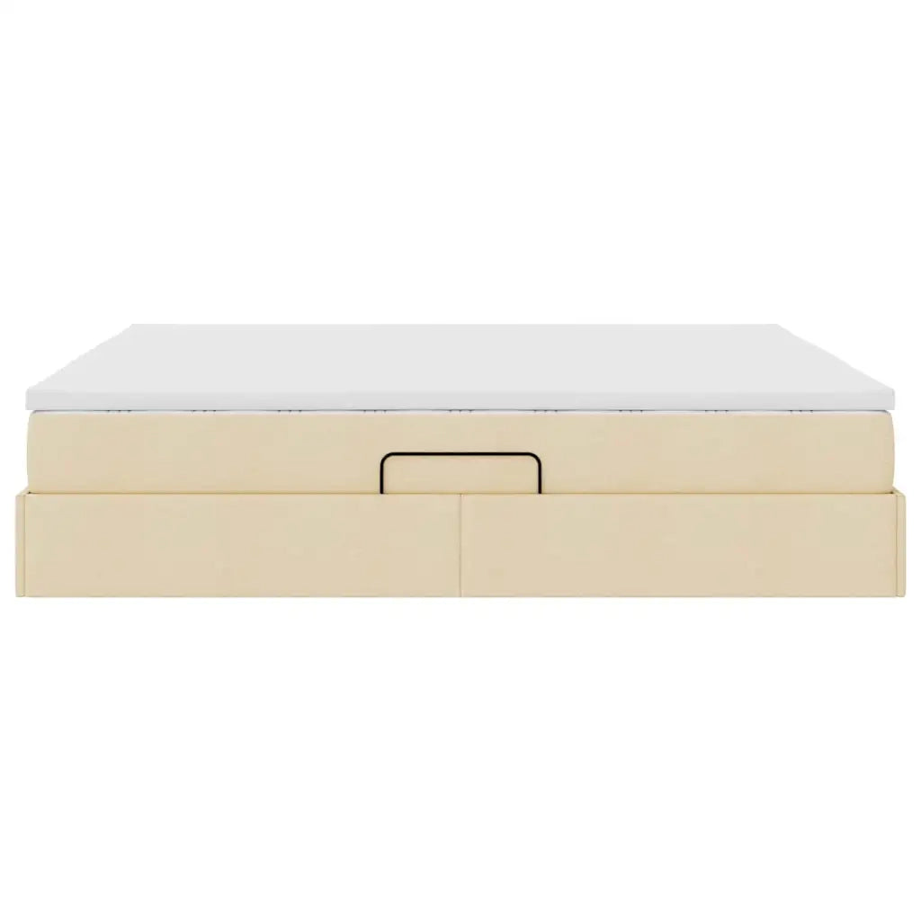Letto con contenitore e materasso Crema 160 x 200 cm Poliestere 3370240