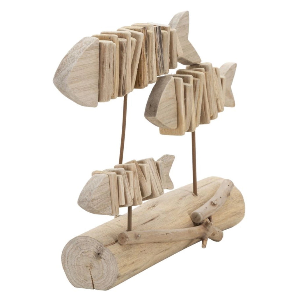 Scultura Pesce 11, Marrone, Legno, 37x10x24 cm