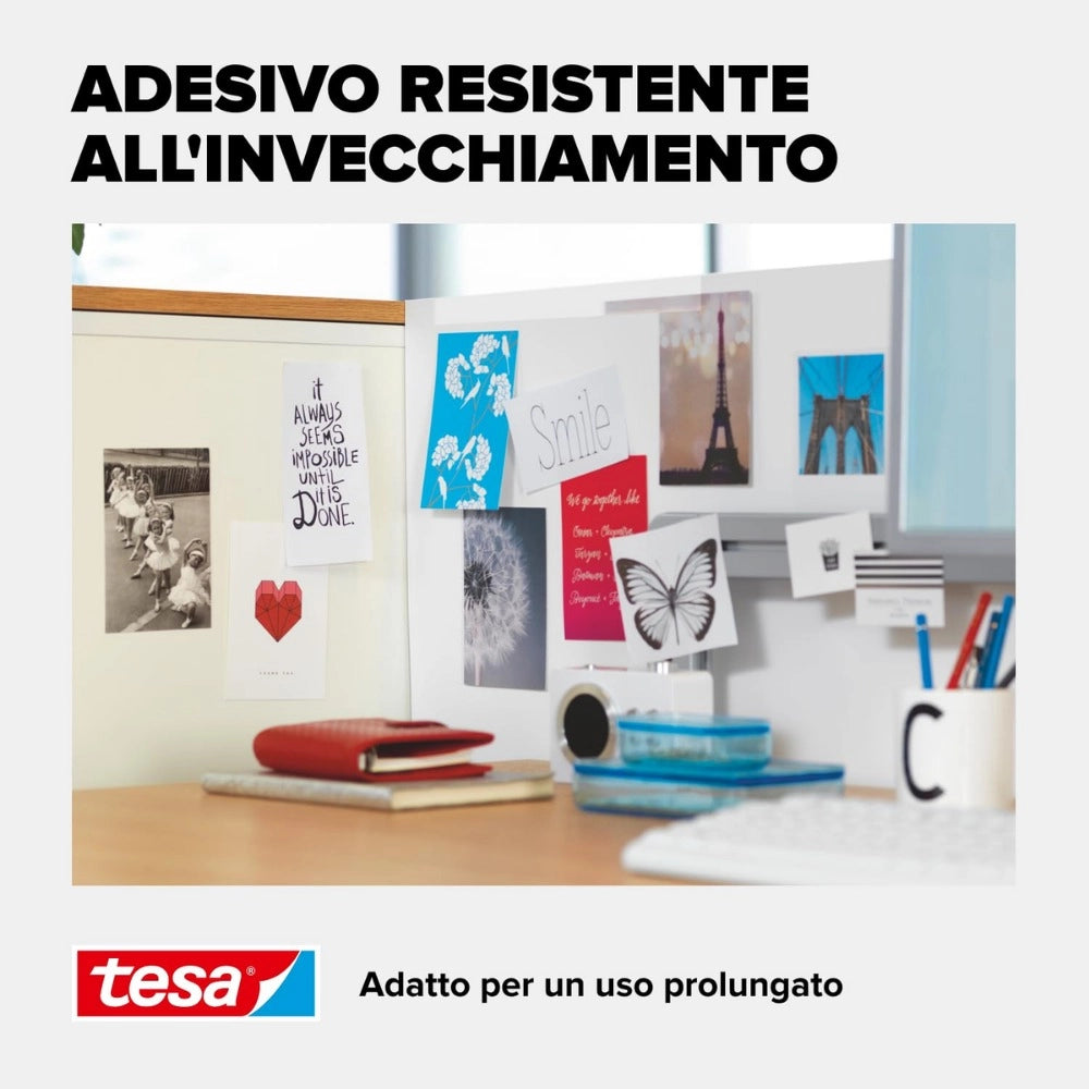 Tesa tesafilm nastro adesivo trasparente multiuso 66 m x 19 mm 8 rotoli