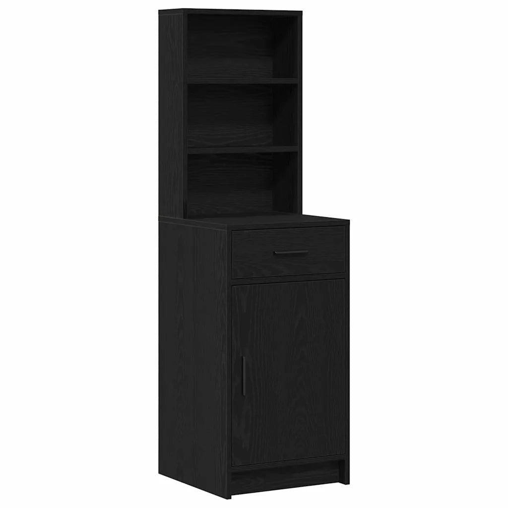 Set da tavolo da trucco con LED con cassetto 2 pcs Rovere Nero 3334273
