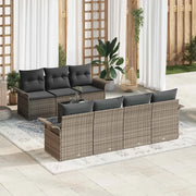 Set Divano da Giardino con cuscino 8 pcs Grigio polyrattan 3345269