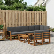 Set di divani da esterno 9 pcs Naturale e Antracite Poliestere 3385333