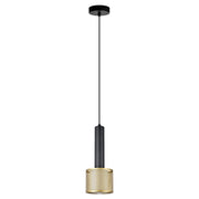 Lampada a sospensione industriale nero/oro E27 AMO metallo
