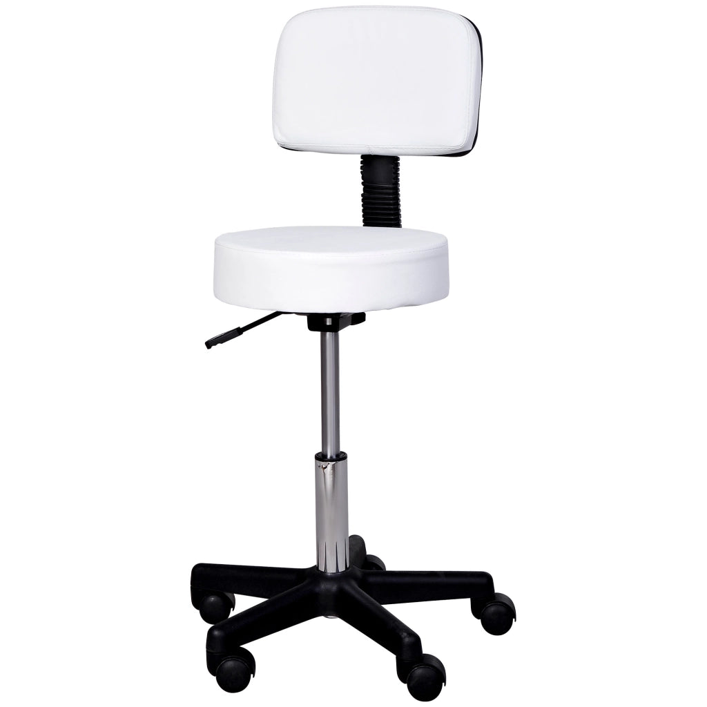 Sgabello girevole con schienale ¨C Minimal ¨C Altezza regolabile 72-84 cm, bianco