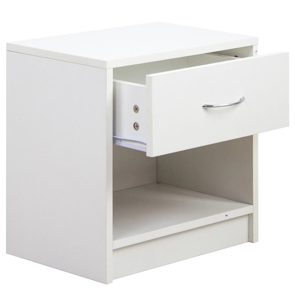 Cassettiera Mobile Comodino Cassetto e Ripiano Inferiore Semplice Design Minimal