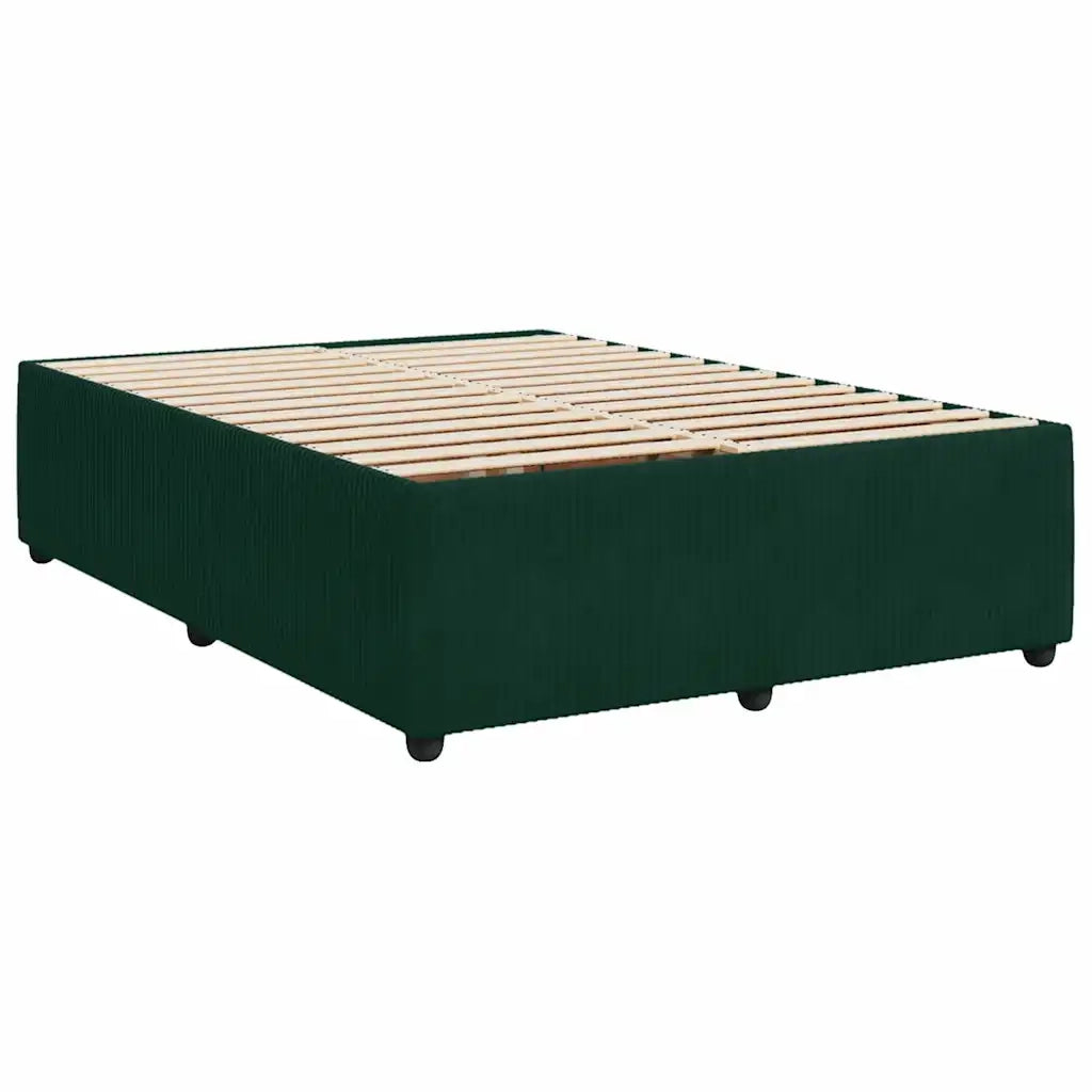 Giroletto a Molle con Materasso Verde Scuro 160x200 cm Velluto 3294697