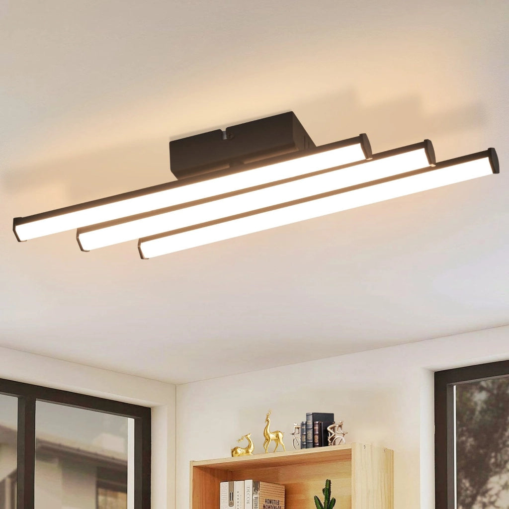 ZMH Lampada da soffitto a LED per soggiorno moderna nera luce acqua interni 3000K cucina corridoio