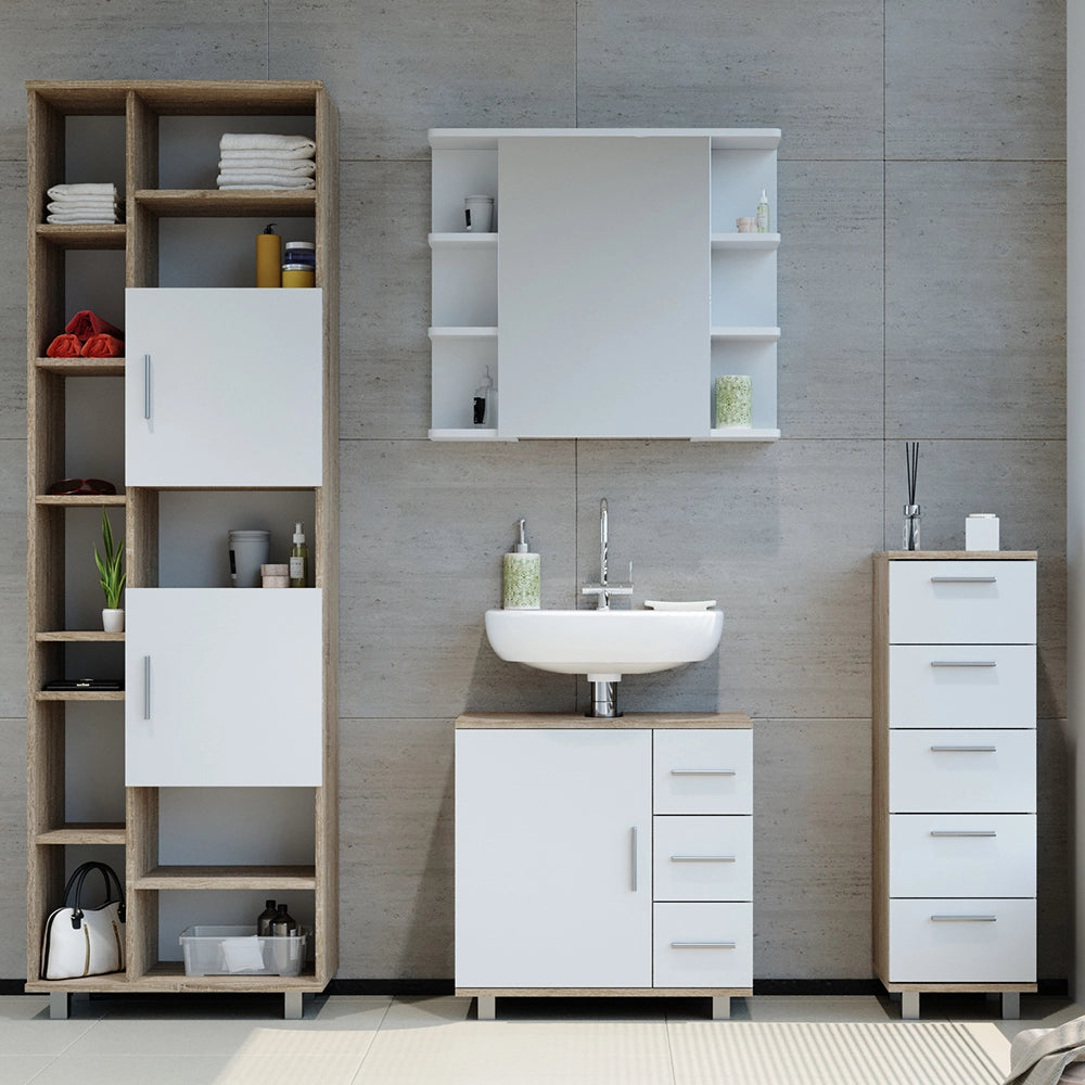 Vicco Set mobili bagno Sonoma 4 parti