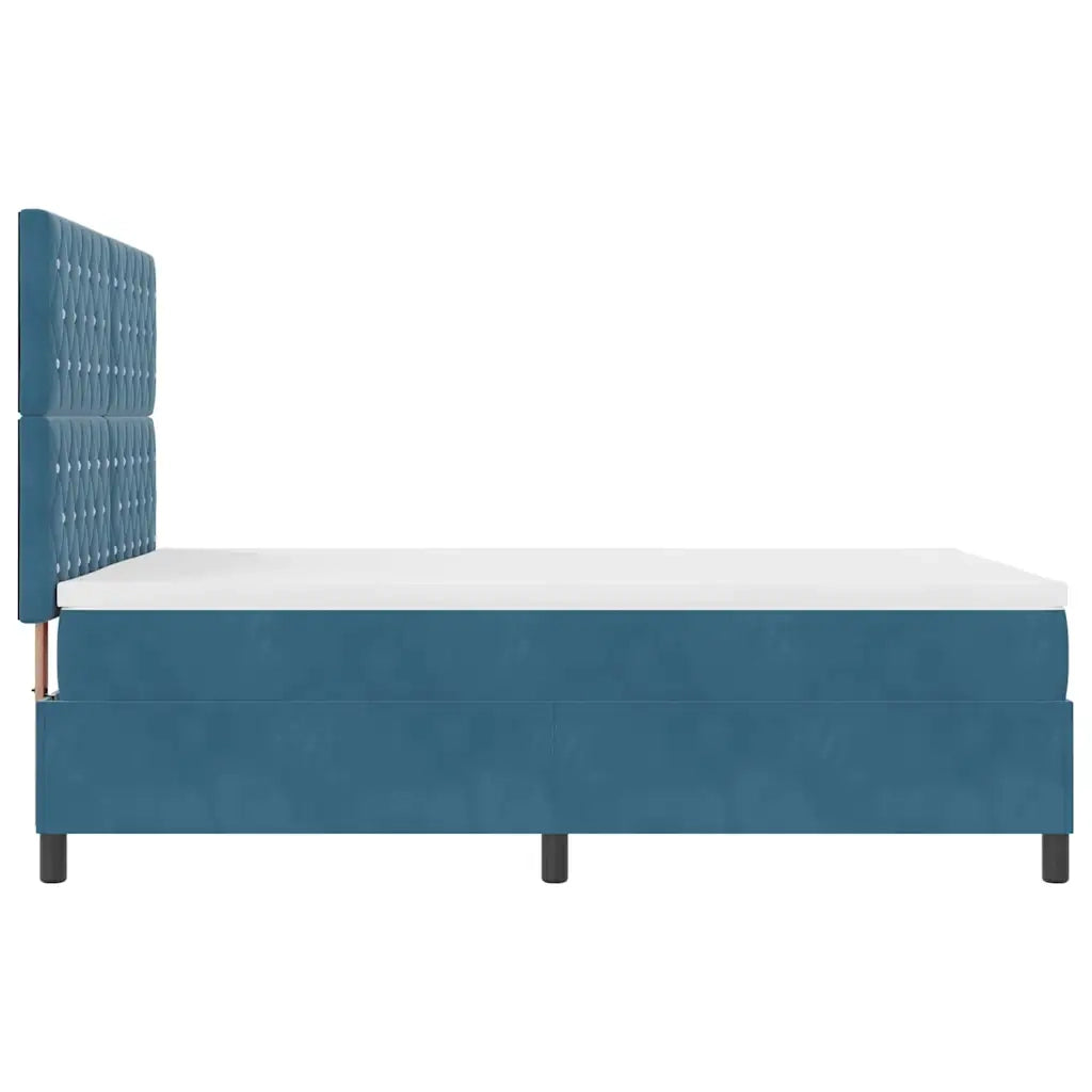 Letto a Sorgente LED Blu Scuro 160 x 200 cm Velluto 3343260