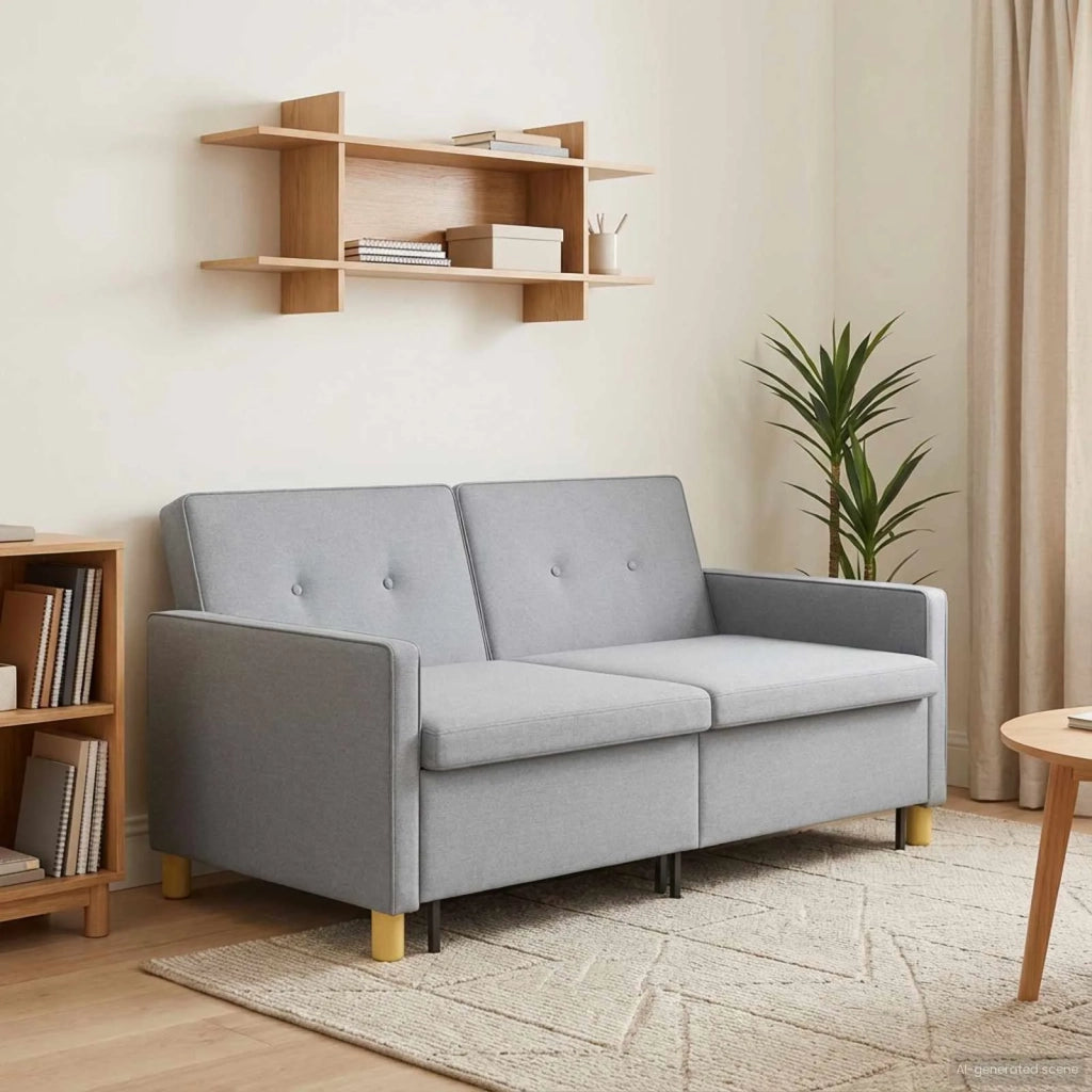 Divano Letto Estraibile Verde chiaro Tessuto 42033338