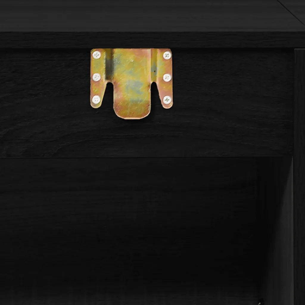 Set Mobili da Bagno | Armadio da bagno 7 pz Nero in Legno Multistrato