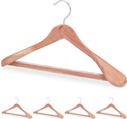 Hangers per abito in cedro 5 pezzi anti muffa 45 cm antiscivolo stabile hanger per pantaloni - Grande hanger per abiti in legno naturale hangers per abiti