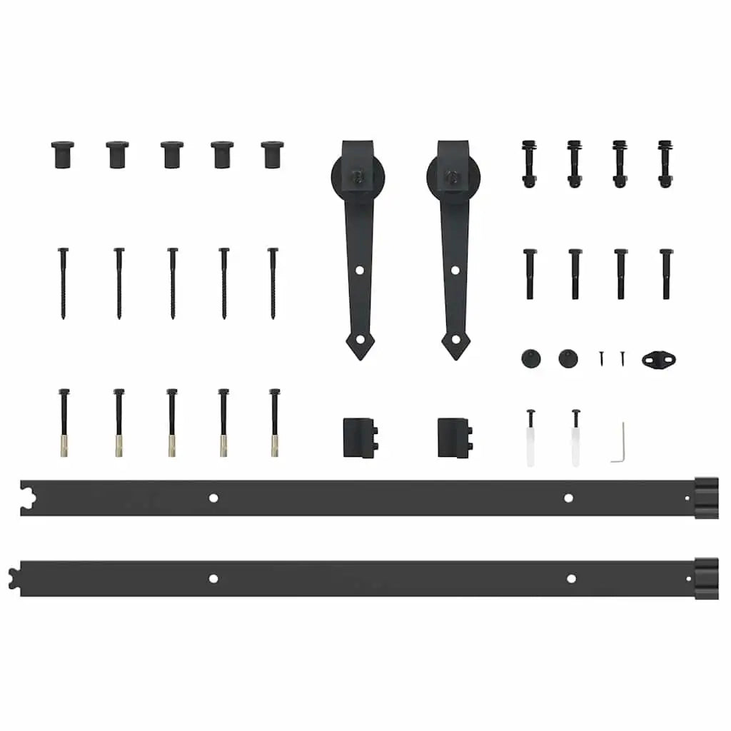 Porta scorrevole Bianco e Nero 93 x 202 cm 3332400