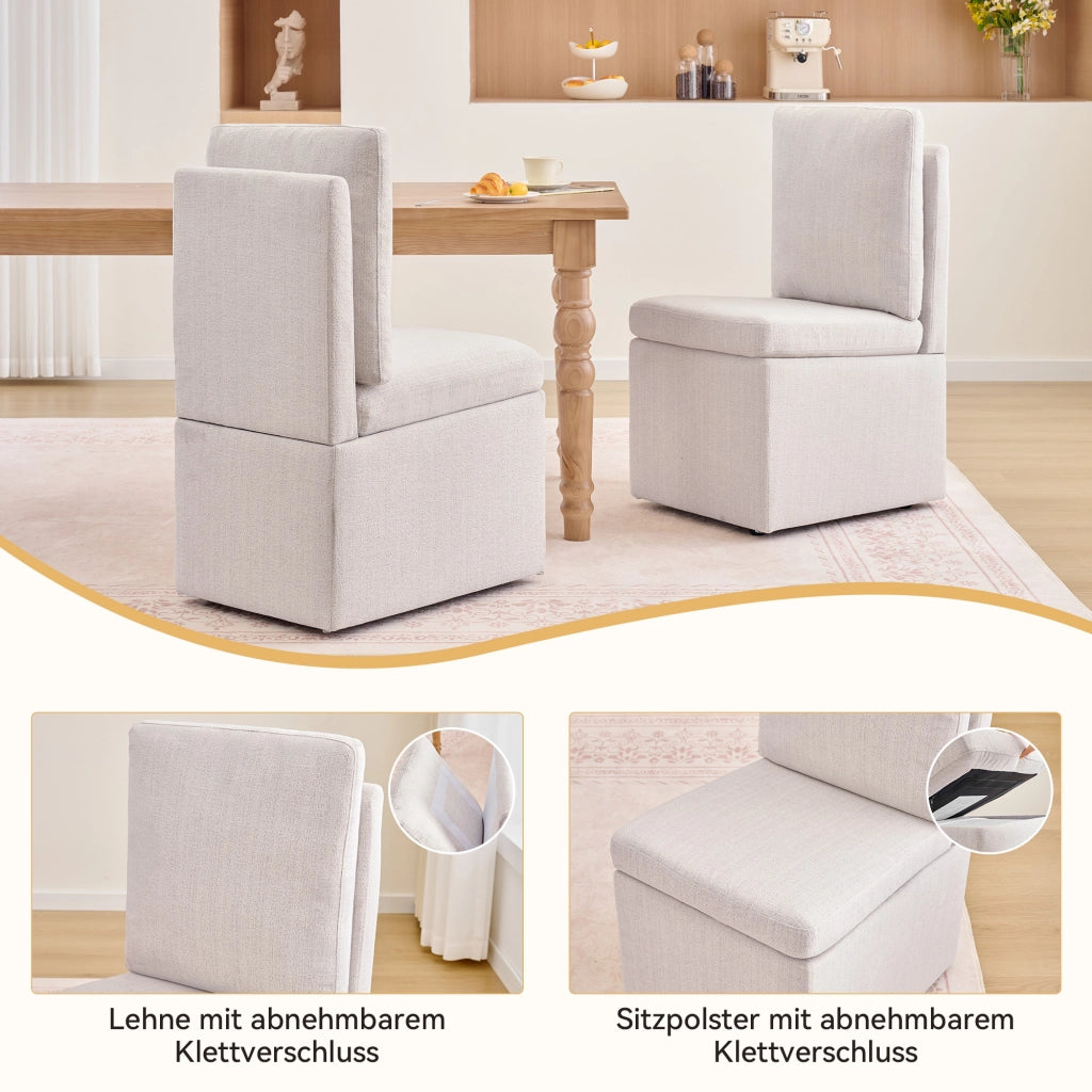 Sgabello Contenitore Imbottito ¨C MINIMAL ¨C Grigio-Beige
