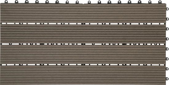 Set di Paving per Giardino Kliksysteem - 6 pezzi - Resistente al Tempo e Solido - Tegola per Giardino, Paving per Giardino - 30x60 cm - Koffie
