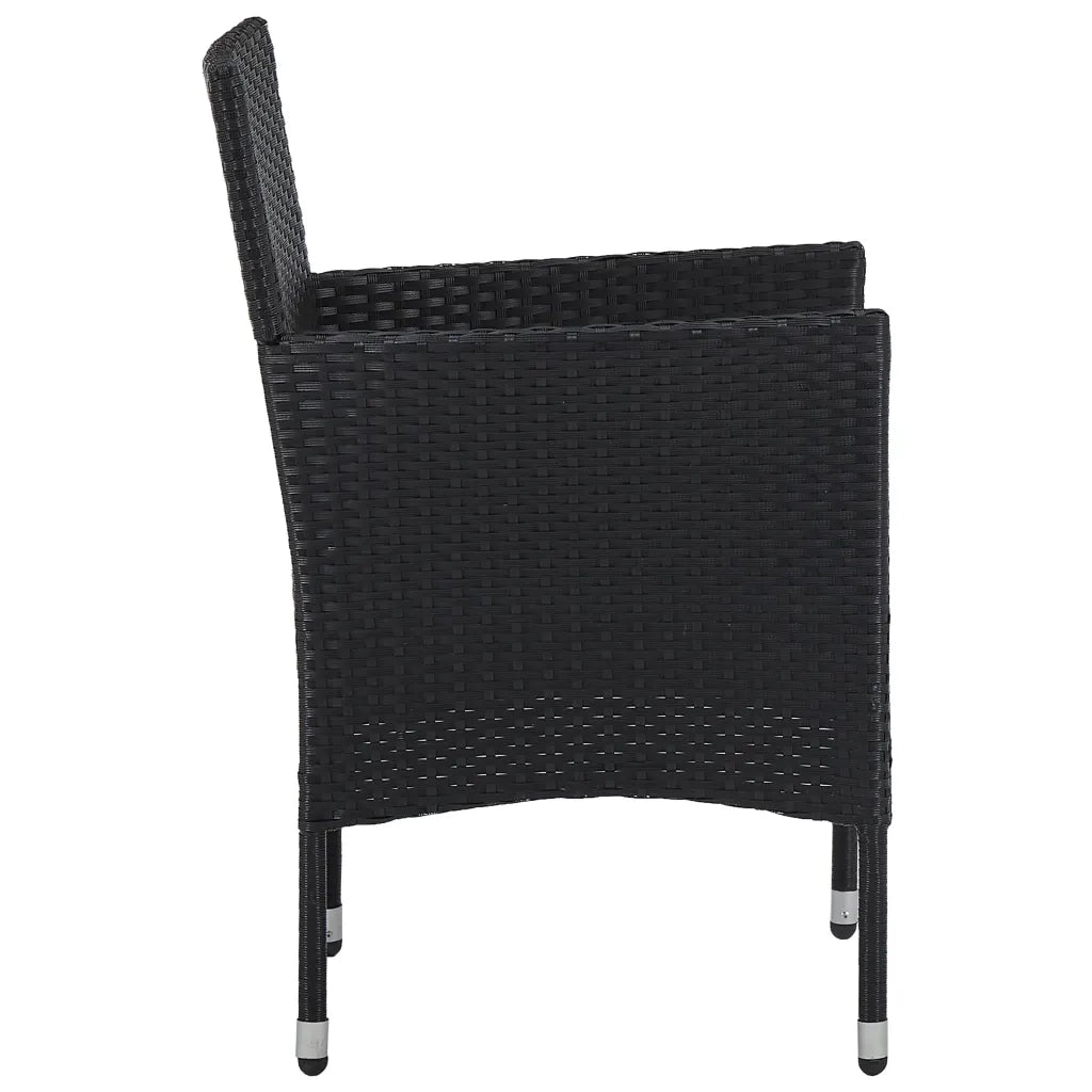 Set Mobili da Pranzo per Giardino 3 pz Nero 3072433