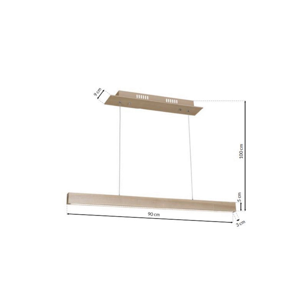 Lampada sospesa Milagro Timber 90cm LED 18W 3000K luce calda