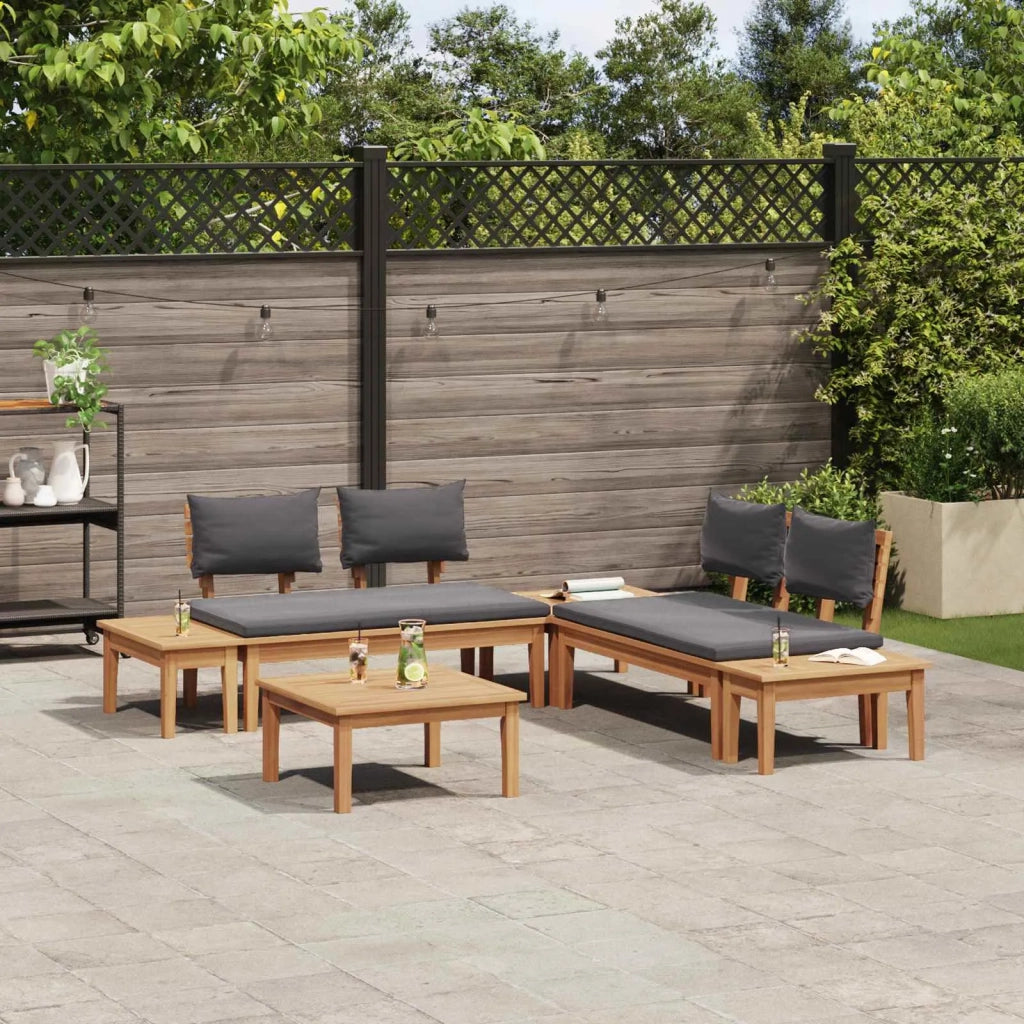 Set Divano da Giardino 3 pcs Marrone e Grigio 3356869