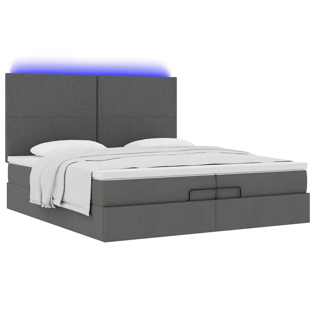 Struttura Letto Pouf con Materassi 200x200 cm in Tessuto 3313949