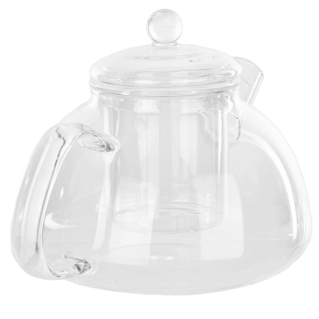 Teiera in vetro resistente al calore KADAX con infusore per tisane da 1,1 l e coperchio.