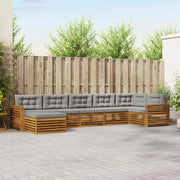 Set divani con cuscino 7 pcs Grigio Naturale e Chiaro 3373826