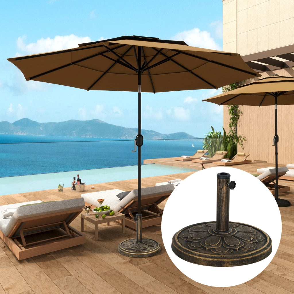 Base per ombrellone da giardino ¨C Minimal ¨C bronzo ?46x33 cm 12 kg