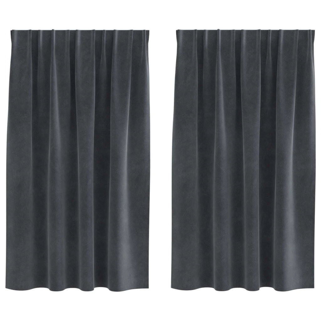 Tende Oscuranti | Tende Blackout 2 pz Grigio chiaro 140 x 140 cm Velluto