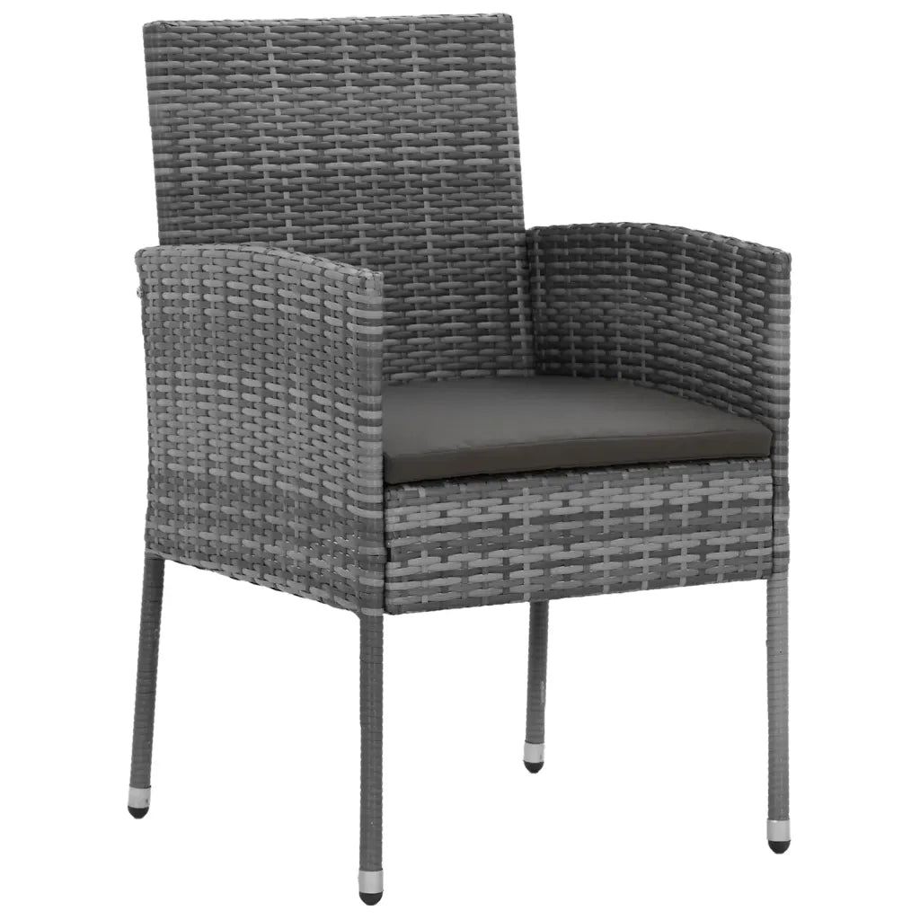 Set da Pranzo per Esterni 5 pz in Polyrattan Grigio 3120104