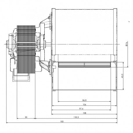 Ventilatore centrifugo CAD07B-009 TRIAL CFA715-S6