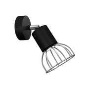 Applique 1 luce Dante Silver nero/cromo GU10 40W Milagro