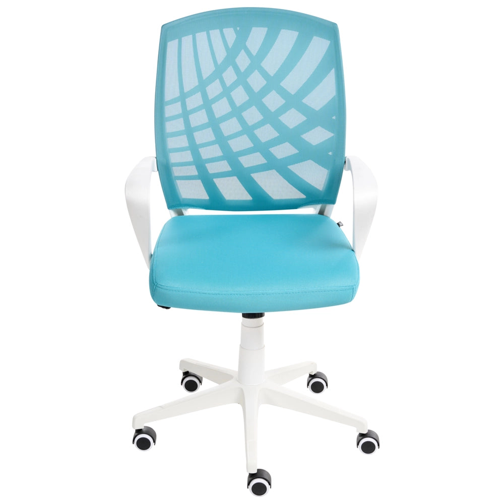 Sedia da ufficio blu poliestere Mesh girevole scrivania computer altezza regolabile