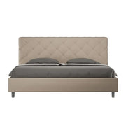 Letto con rete imbottito 180x210 similpelle tortora Priya