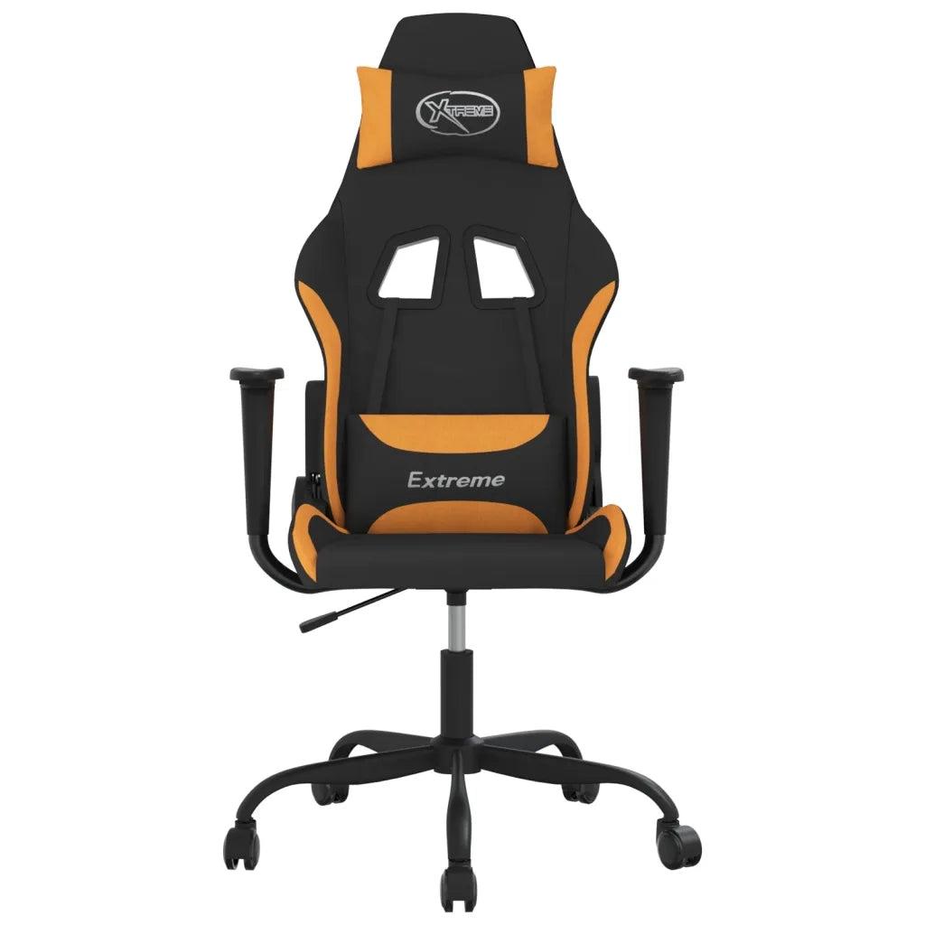 Sedia da Gaming Nero e Arancione in Tessuto 3143716