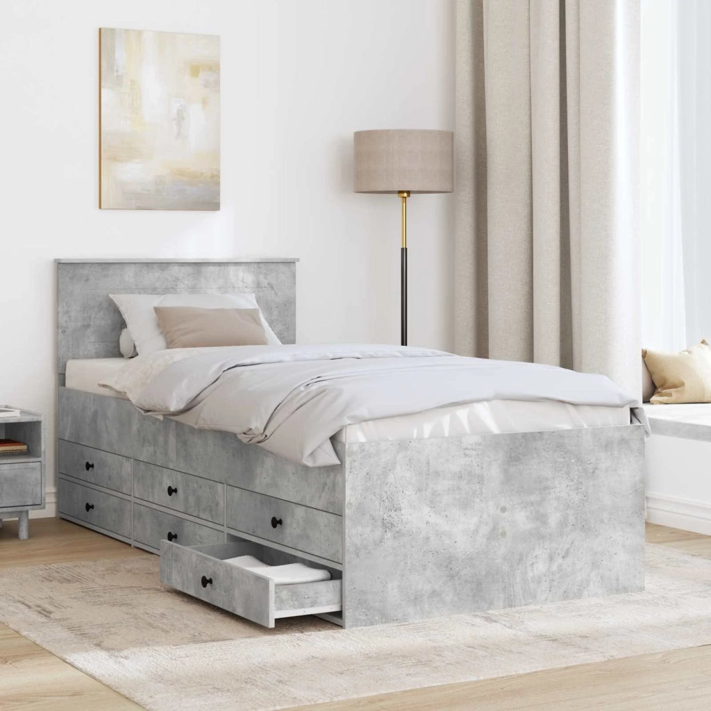 Daybed Grigio Cemento e Nero 70 x 190 cm Legno multistrato 3408539